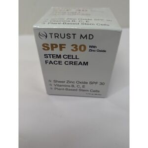 TRUST MD Stem Cell Face Cream SPF 30 With Zinc Oxide Expires 4 20/2028 New